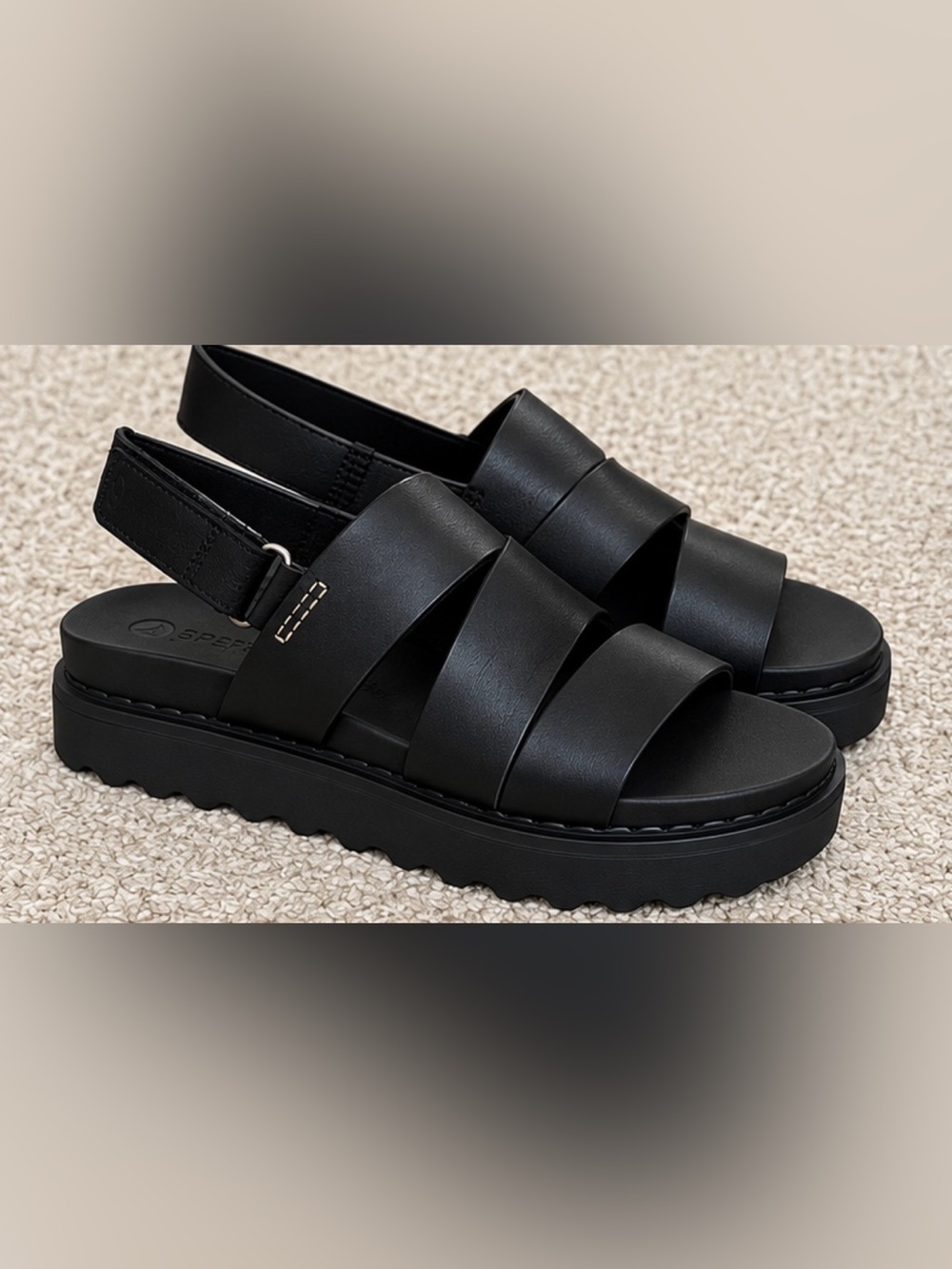 Sperry Cami Platform Sandals Women’s Size 6 Black New in Box